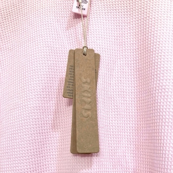 SKIMS Waffle Long Sleeve Baby Tee Cherry Blossom Pink XS NWT - Picture 7 of 10